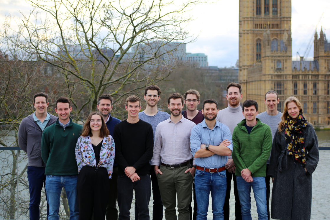 Team on LIHE terrace overlooking the River Thames